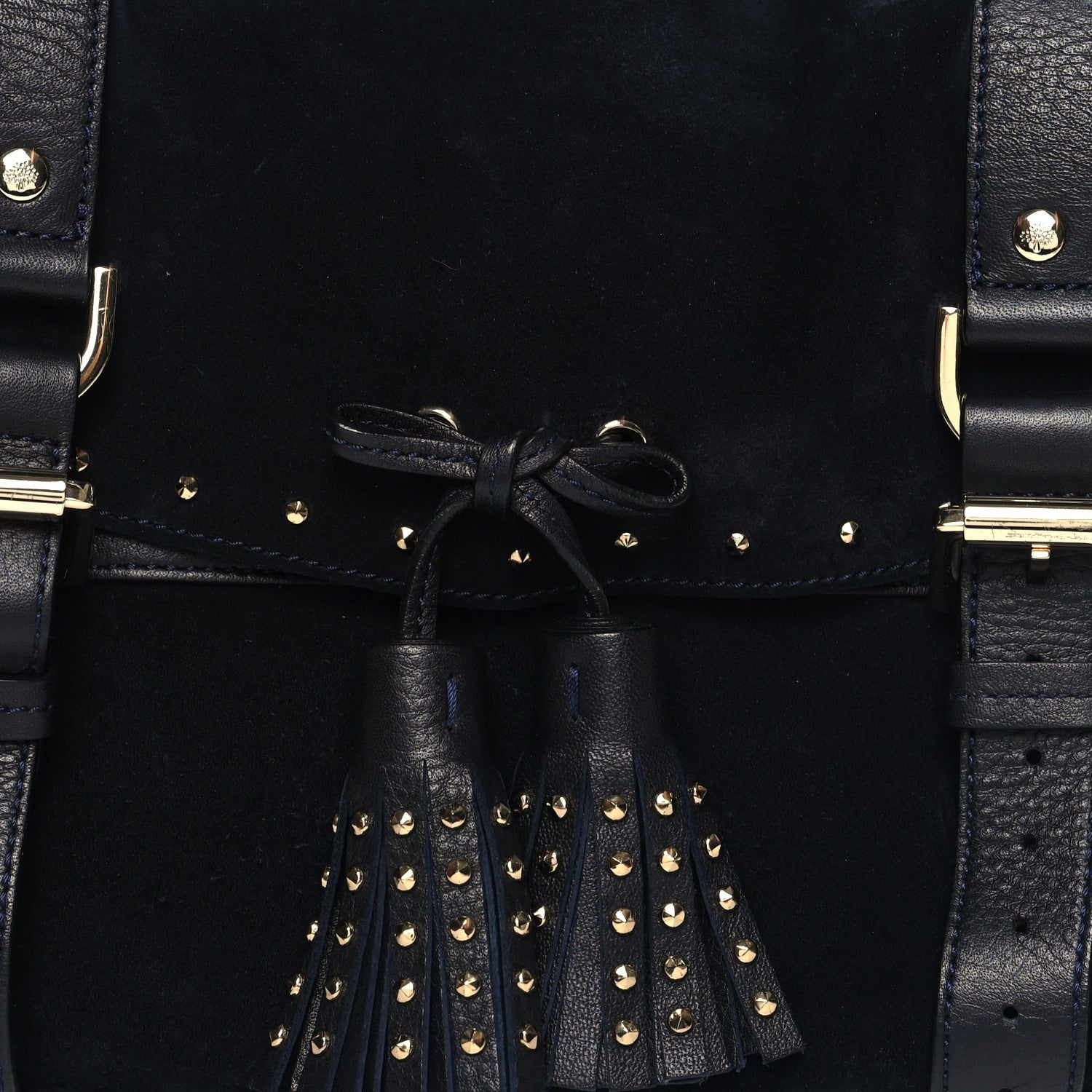 Mulberry Heavy Suede Alexa Tassel Satchel Ink Blue 7 of 10