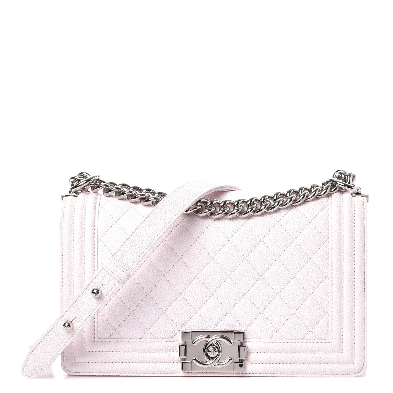 Chanel Caviar Quilted Medium Boy Flap White 1 of 9