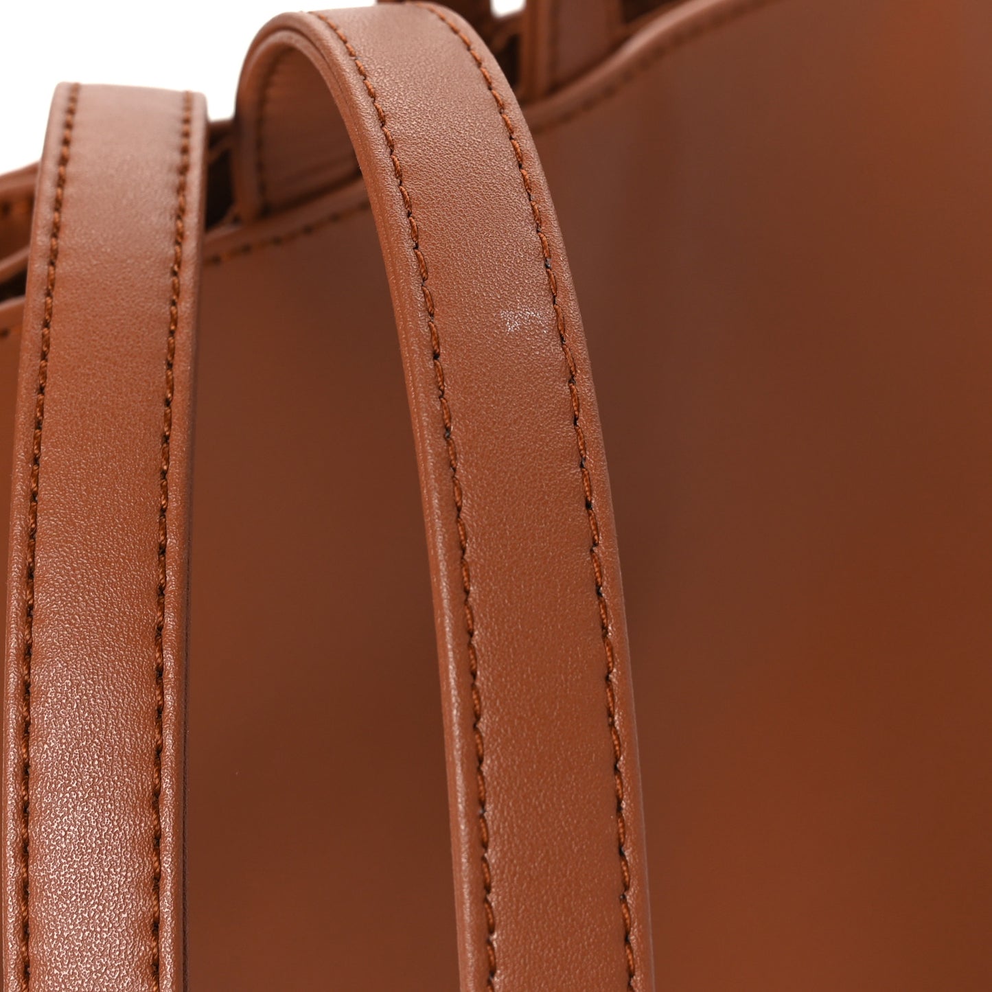 Vegan Leather Medium Shopping Bag Tan