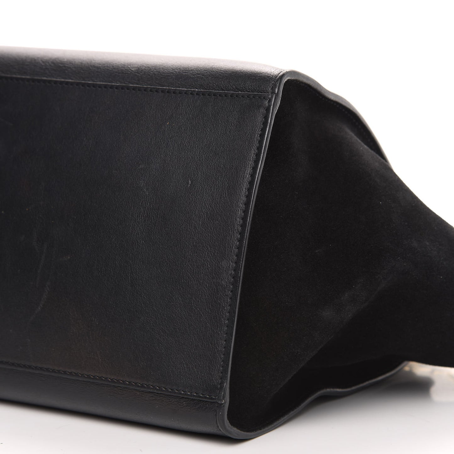 Crocodile Embossed Calfskin Suede Medium Trapeze Black