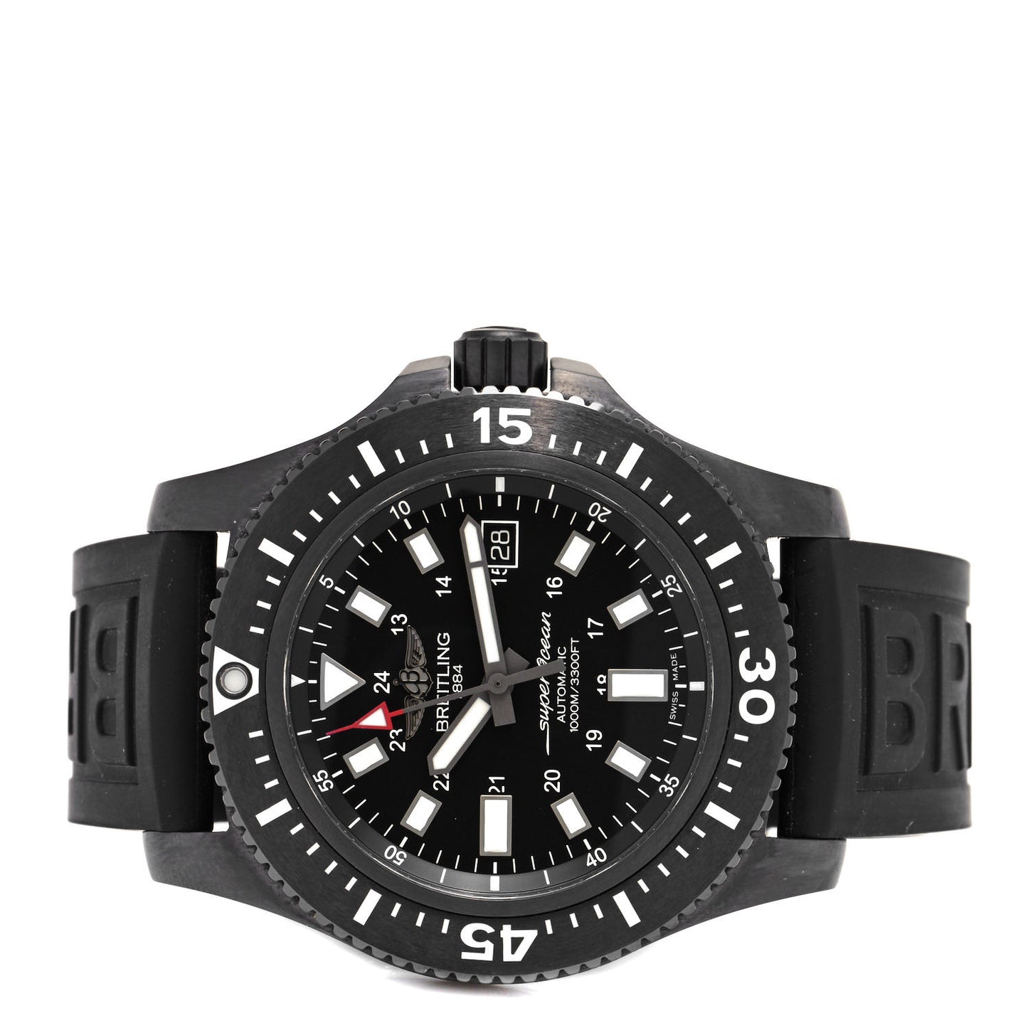 PVD Stainless Steel 44mm Super Ocean Chronometer Automatic Watch Black M17393