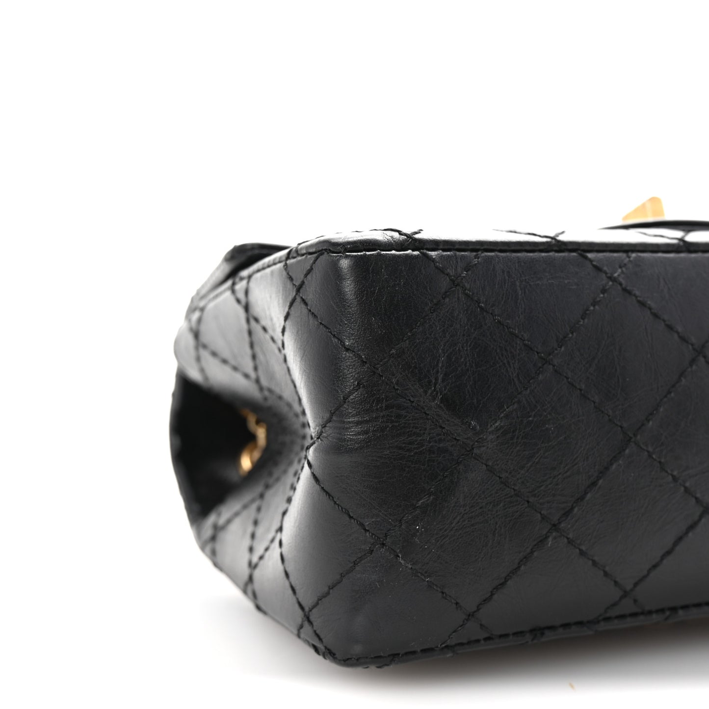 Aged Calfskin Quilted 2.55 Reissue Mini Flap Black