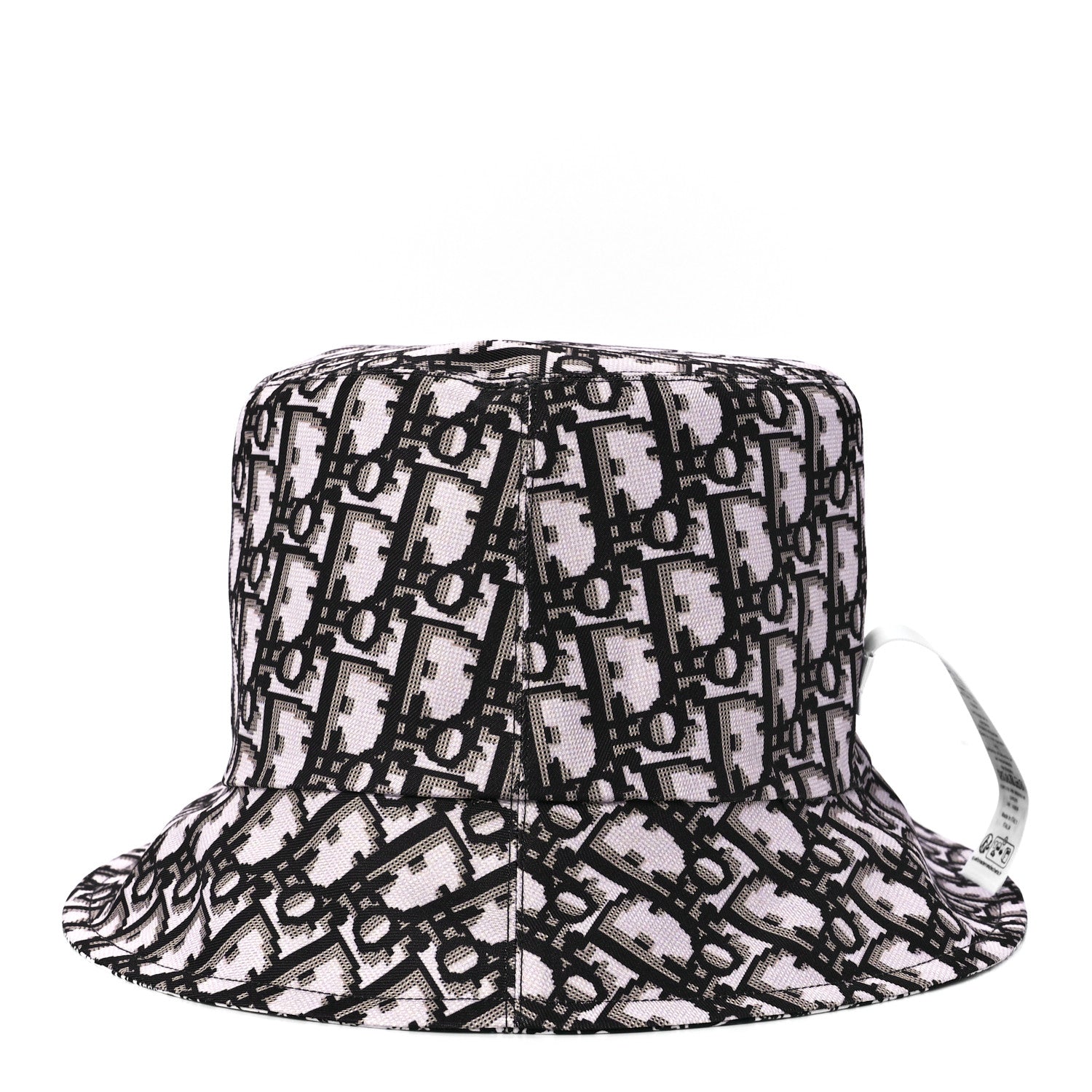 Christian Dior Oblique Plan De Paris Reversible Teddy-D Brim Bucket Hat 58 Black White 6 of 14