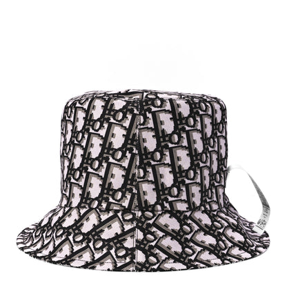 Christian Dior Oblique Plan De Paris Reversible Teddy-D Brim Bucket Hat 58 Black White 6 of 14