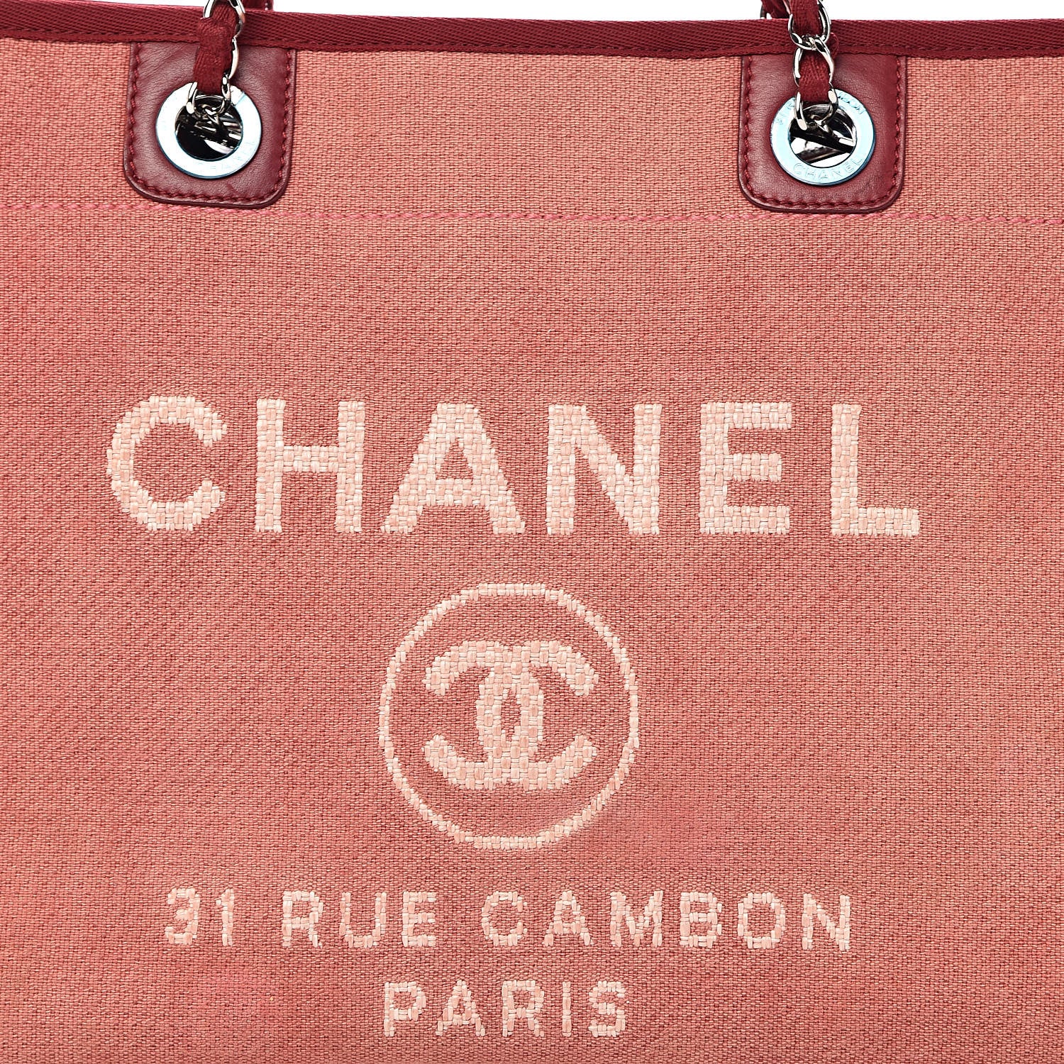 Chanel Canvas Small Deauville Tote Red 12 of 12