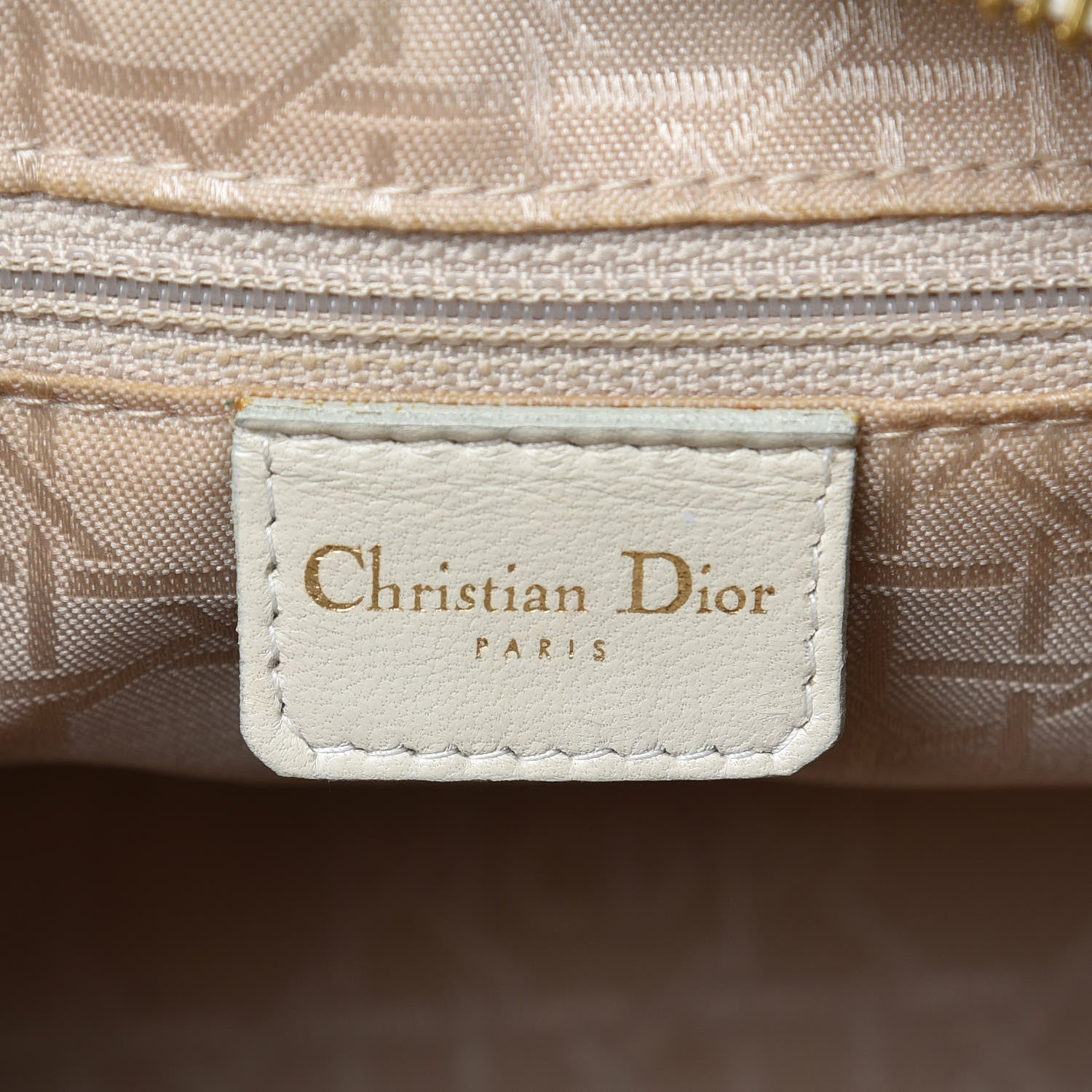 Christian Dior Lambskin Cannage Medium Lady Dior White 6 of 15