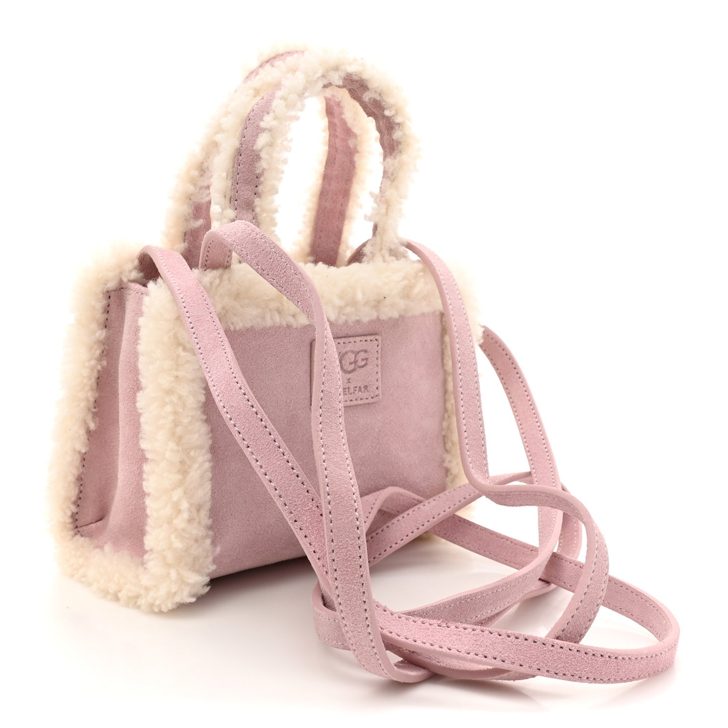 X UGG Suede Shearling Small Shopping Bag Pink