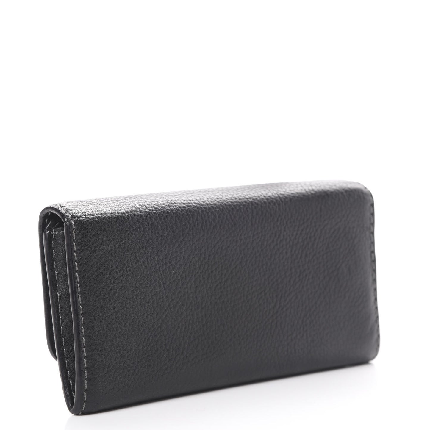 Calfskin Marcie Continental Flap Wallet Black