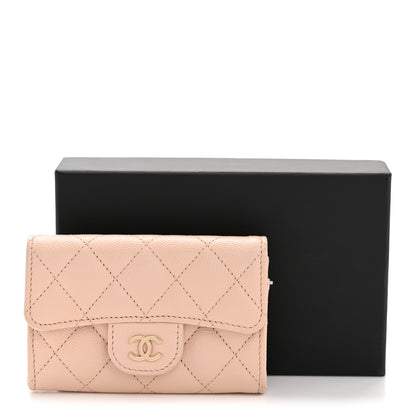 Chanel Caviar Quilted Flap Card Holder Wallet Light Beige 10 of 10