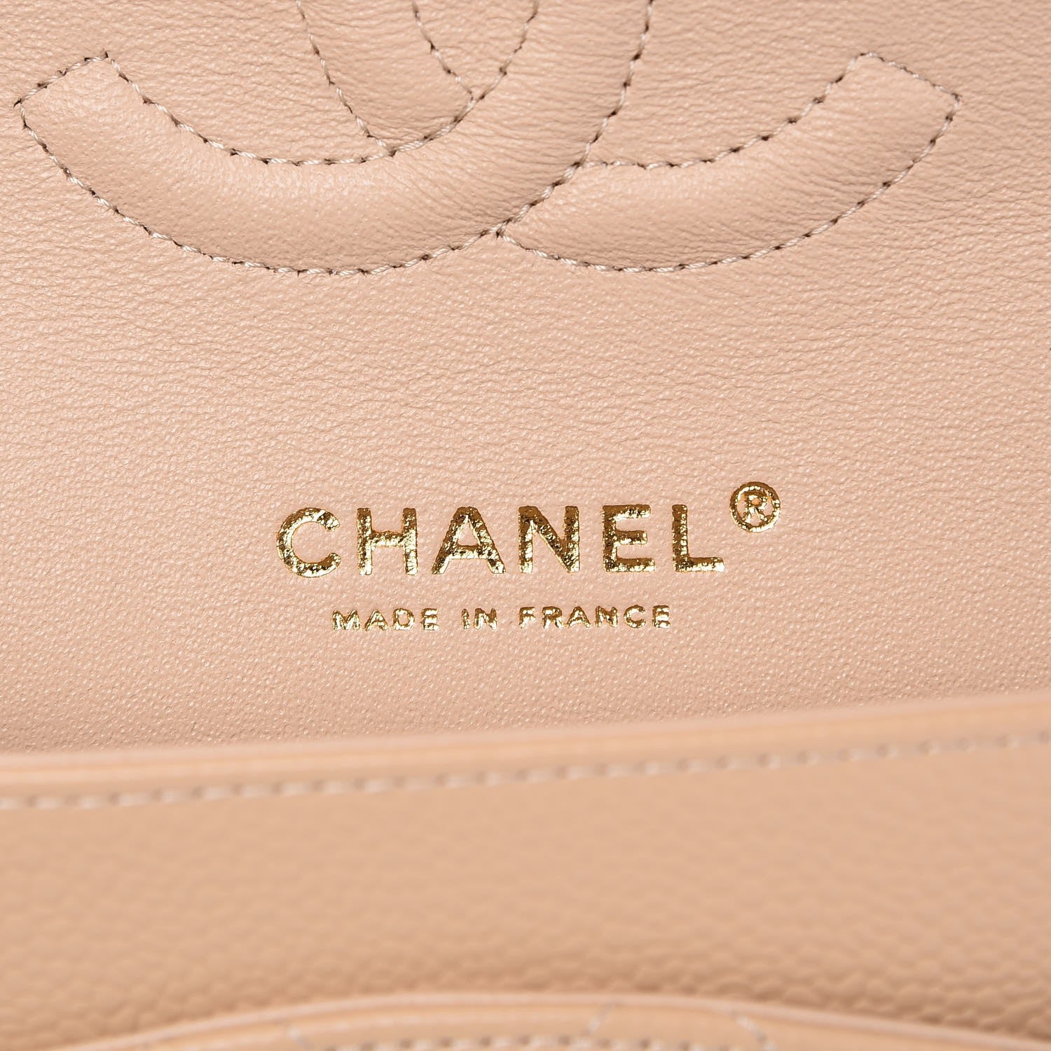 Chanel Caviar Quilted Medium Double Flap Beige Clair 6 of 9