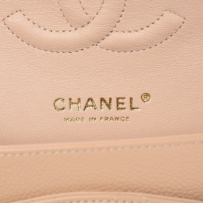 Chanel Caviar Quilted Medium Double Flap Beige Clair 6 of 9