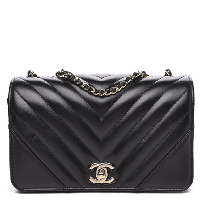 Chanel Calfskin Chevron Quilted Mini Statement Flap Black 1 of 11