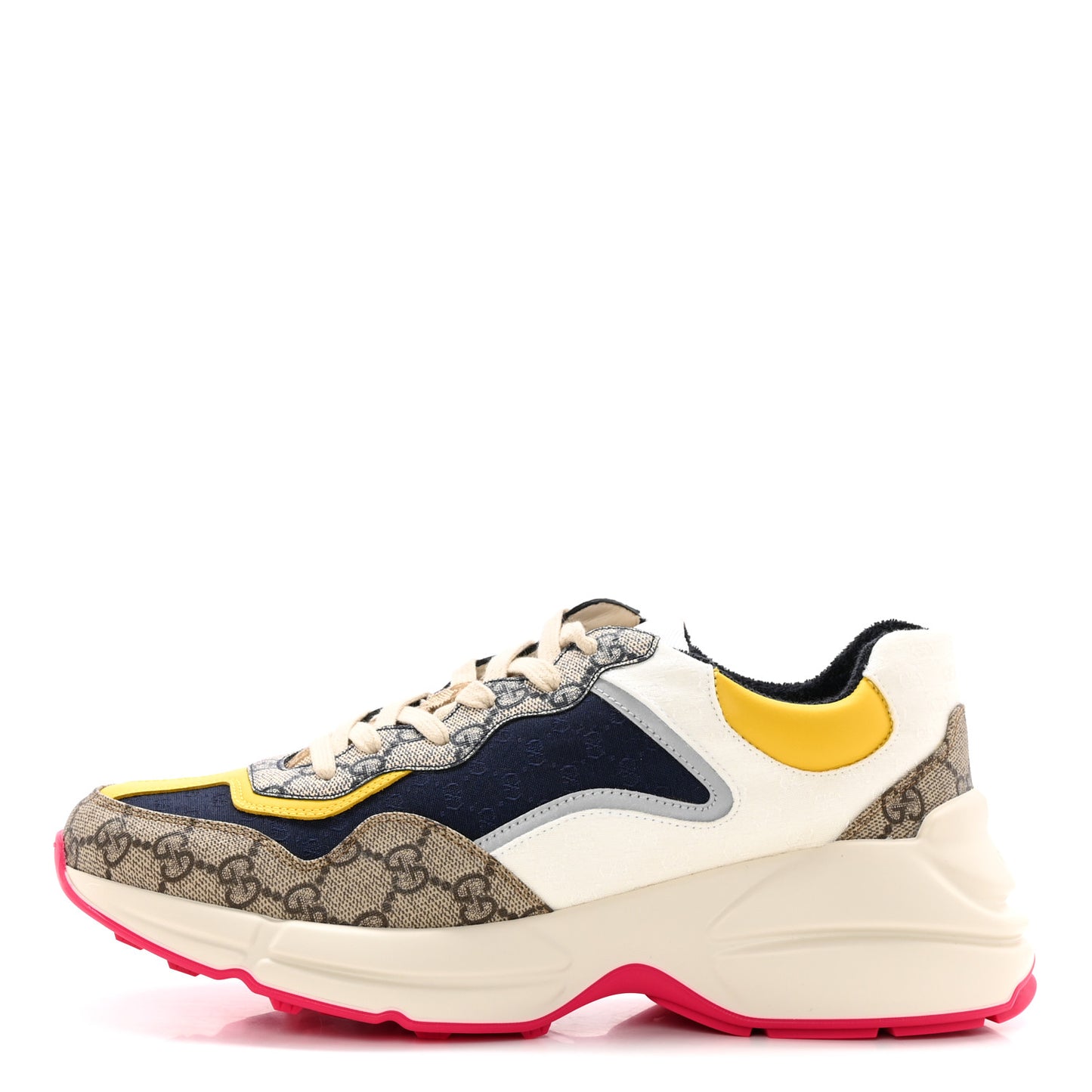 GG Supreme Monogram Mix Monogram Mens Rhyton Sneakers 8 London Blue Beige Sun Yellow