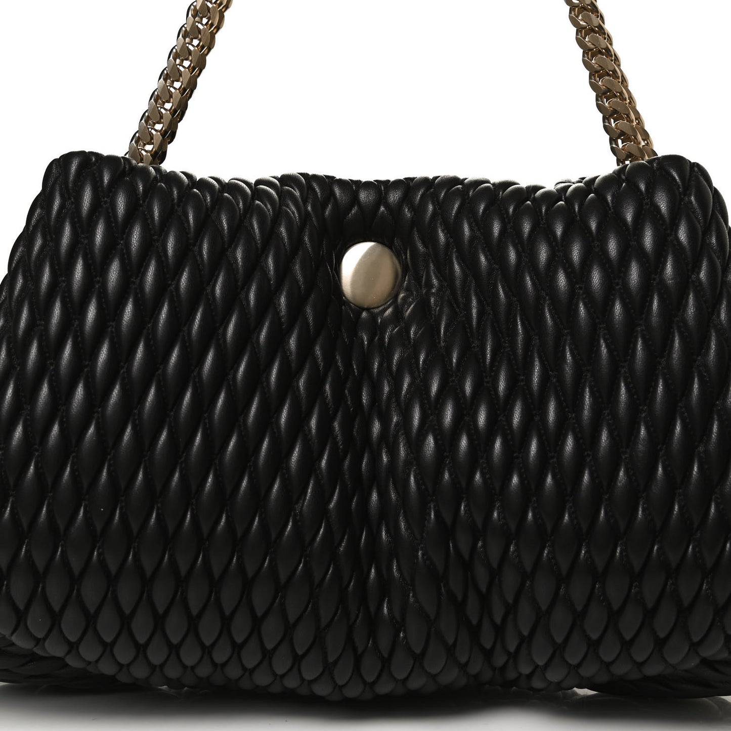 Lambskin Quilted Tobo Chain Shoulder Bag Black
