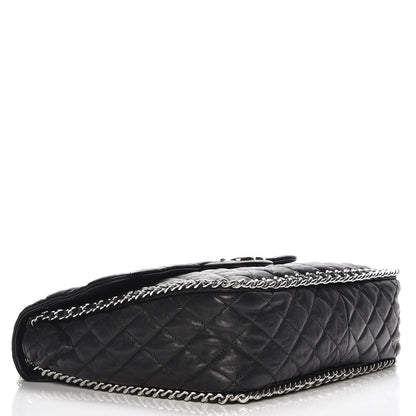 Chanel Washed Lambskin Quilted Maxi Chain Around Flap Black 4 of 7