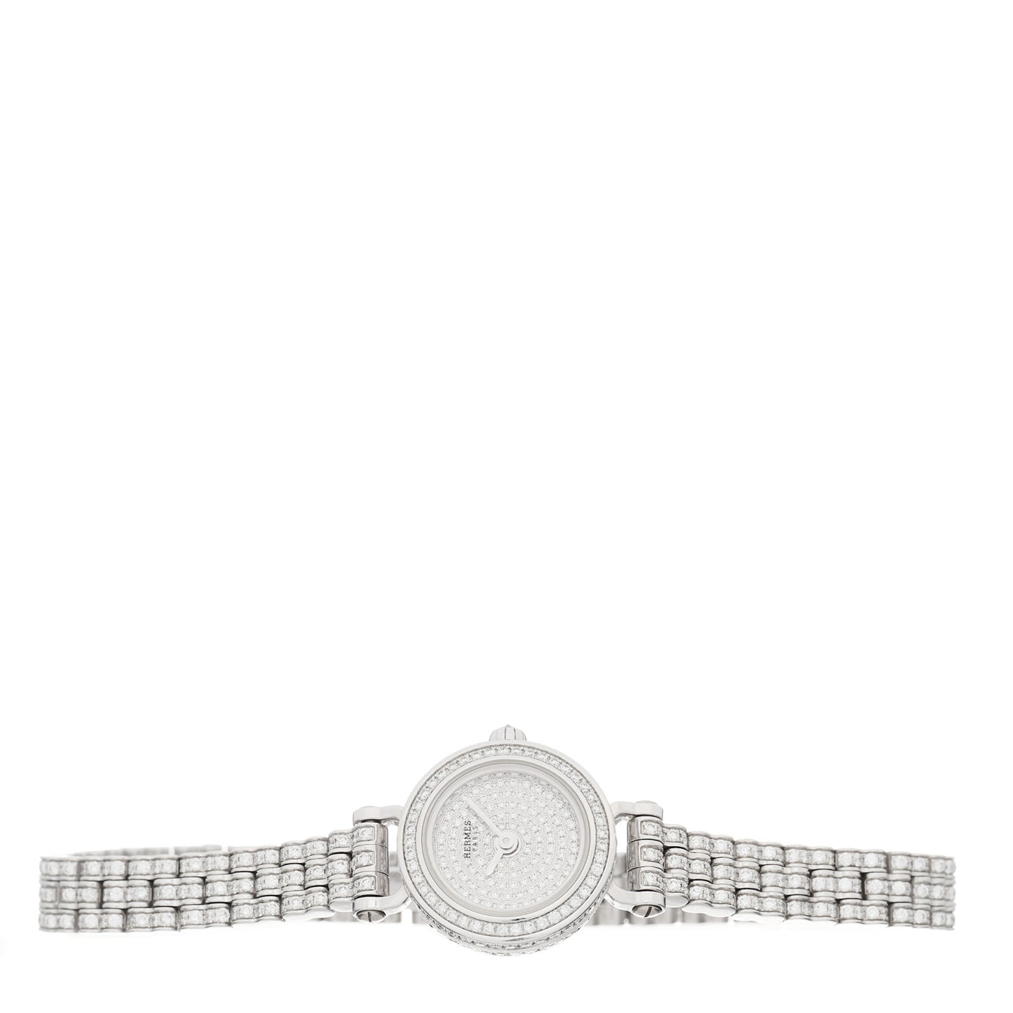18K White Gold Diamond Pave 16mm Faubourg Quartz Watch