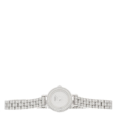 Hermes 18K White Gold Diamond Pave 16mm Faubourg Quartz Watch 2 of 5