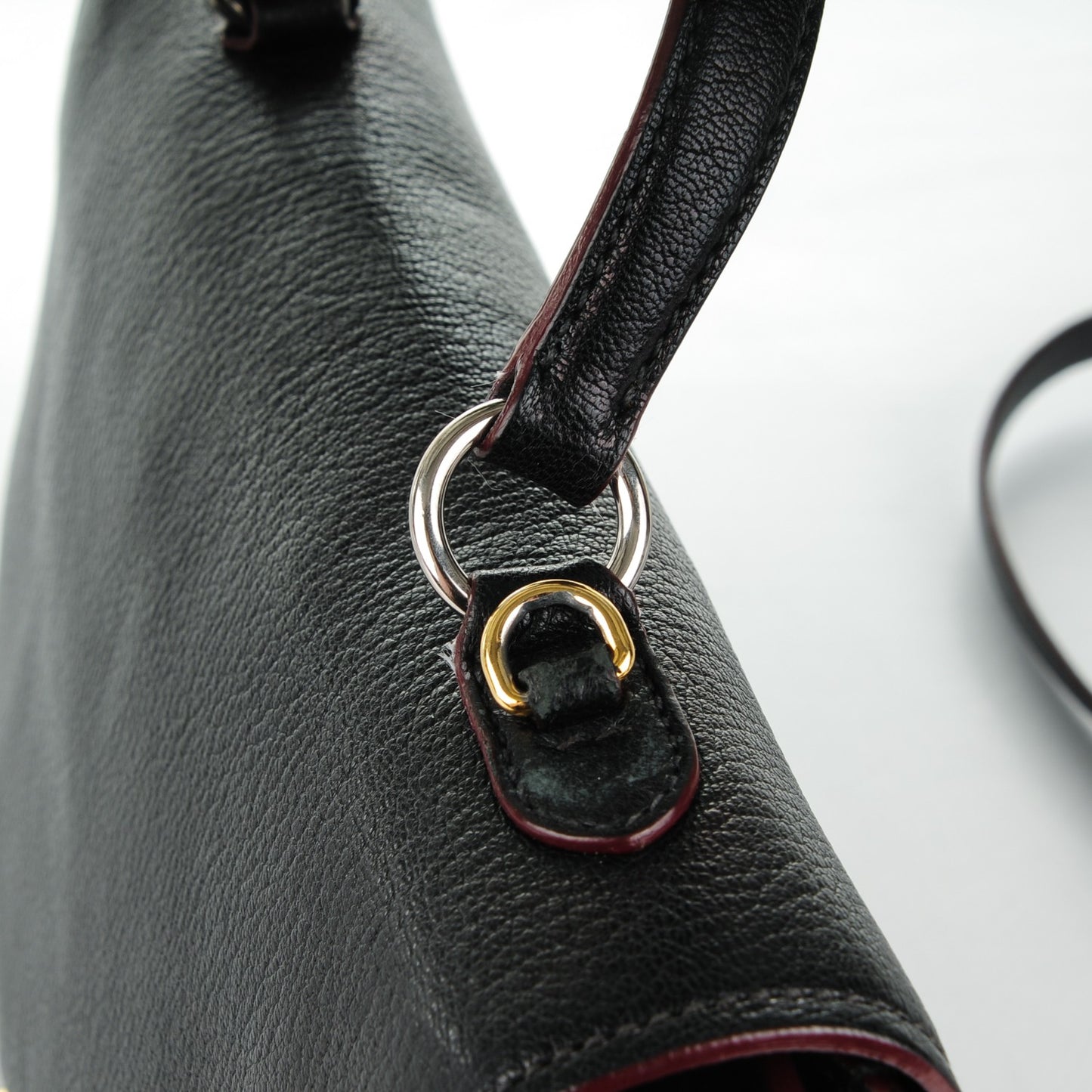 Goatskin Madras Shoulder Bag Nero Black