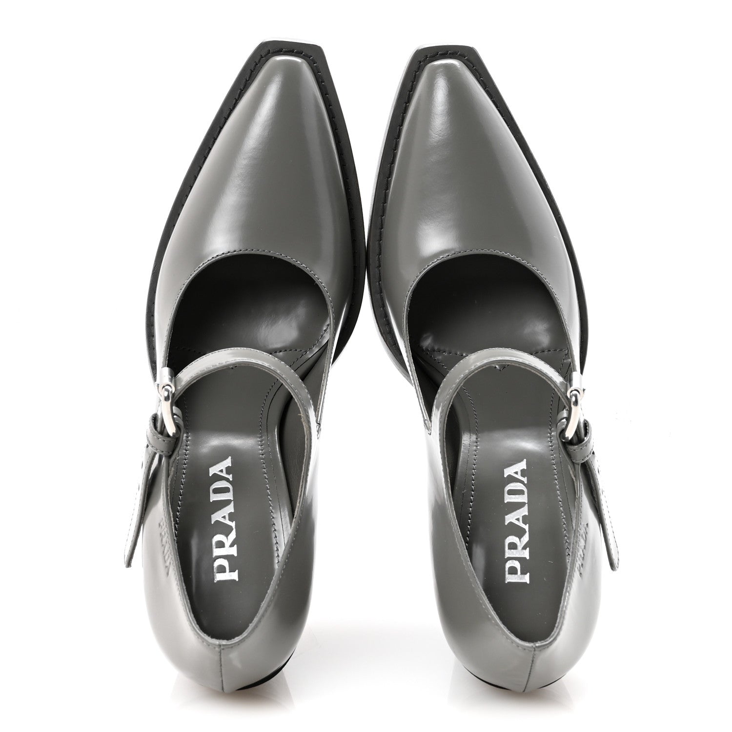 Prada Spazzolato Mary Jane 90mm Pumps 36.5 Marmo 2 of 9