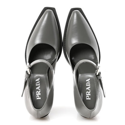 Prada Spazzolato Mary Jane 90mm Pumps 36.5 Marmo 2 of 9