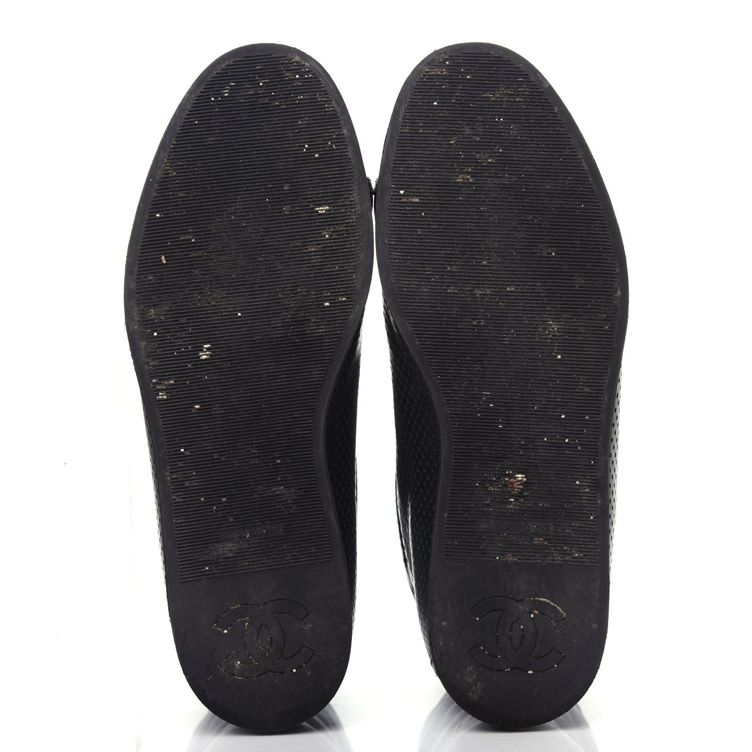 Chanel Perforated Lambskin High Top CC Sneakers 36.5 Black 6 of 10