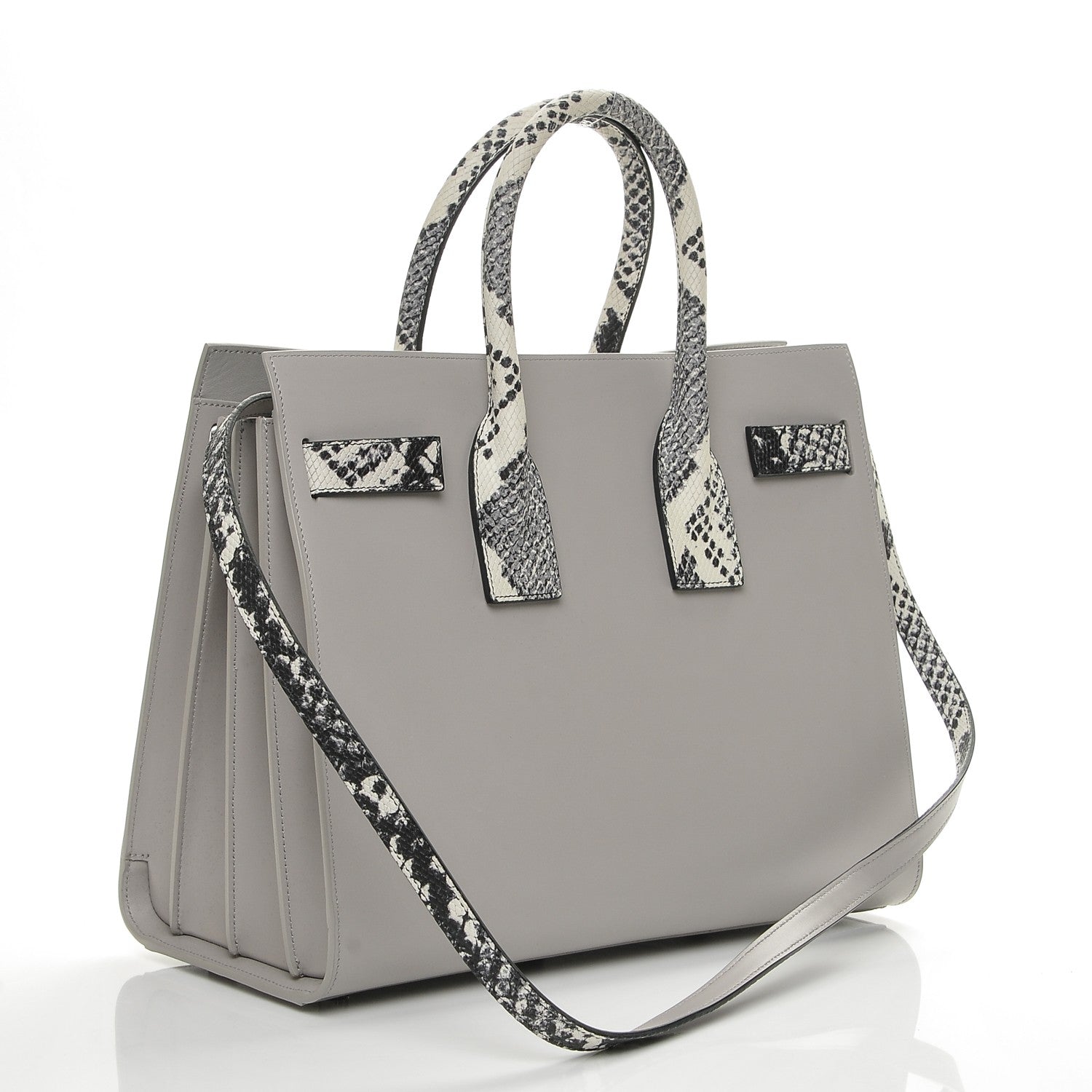 Saint Laurent Calfskin Embossed Python Small Sac De Jour Souris 3 of 7