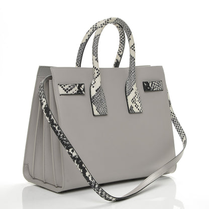 Saint Laurent Calfskin Embossed Python Small Sac De Jour Souris 3 of 7