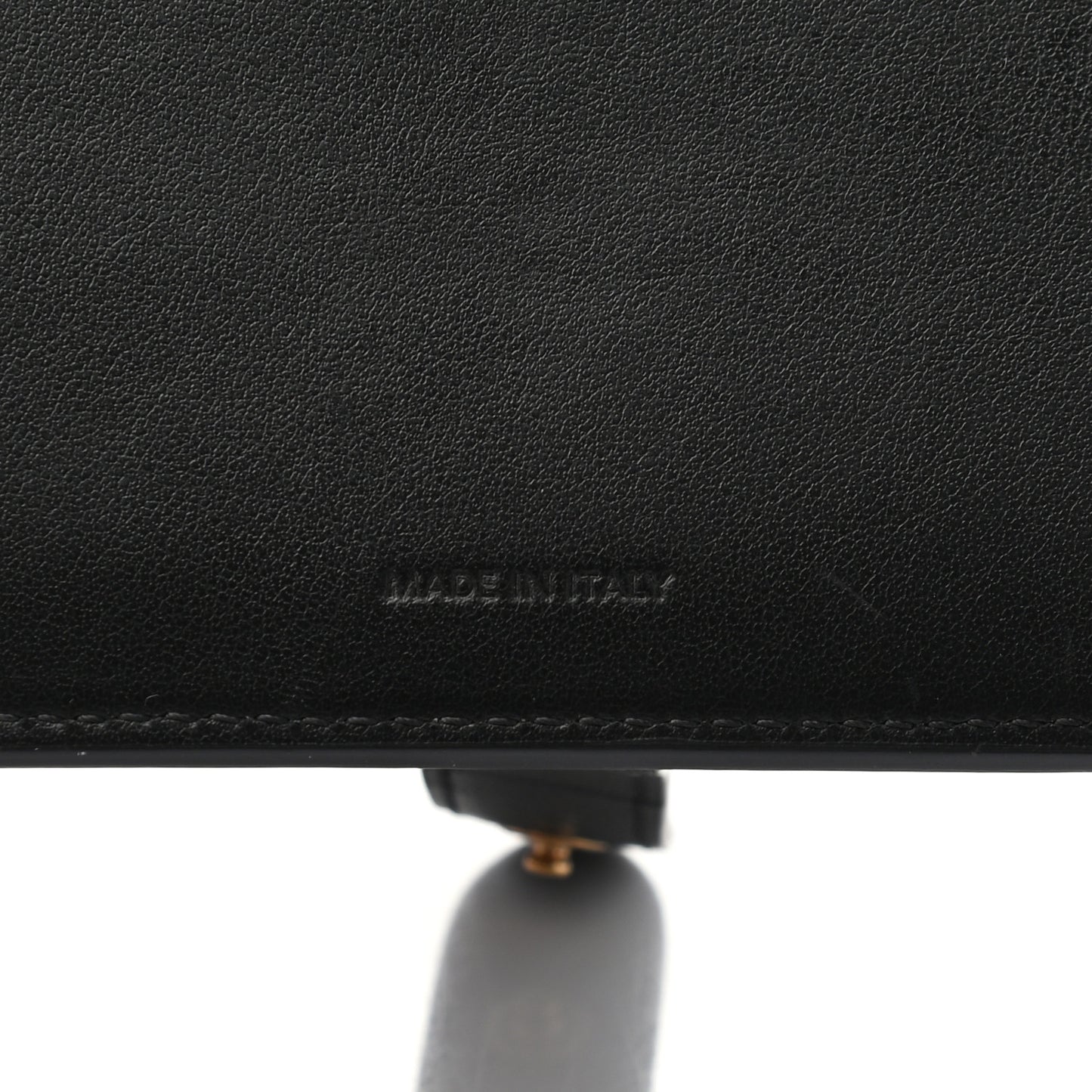 Grained Calfskin Large Multifunction Strap Wallet Black