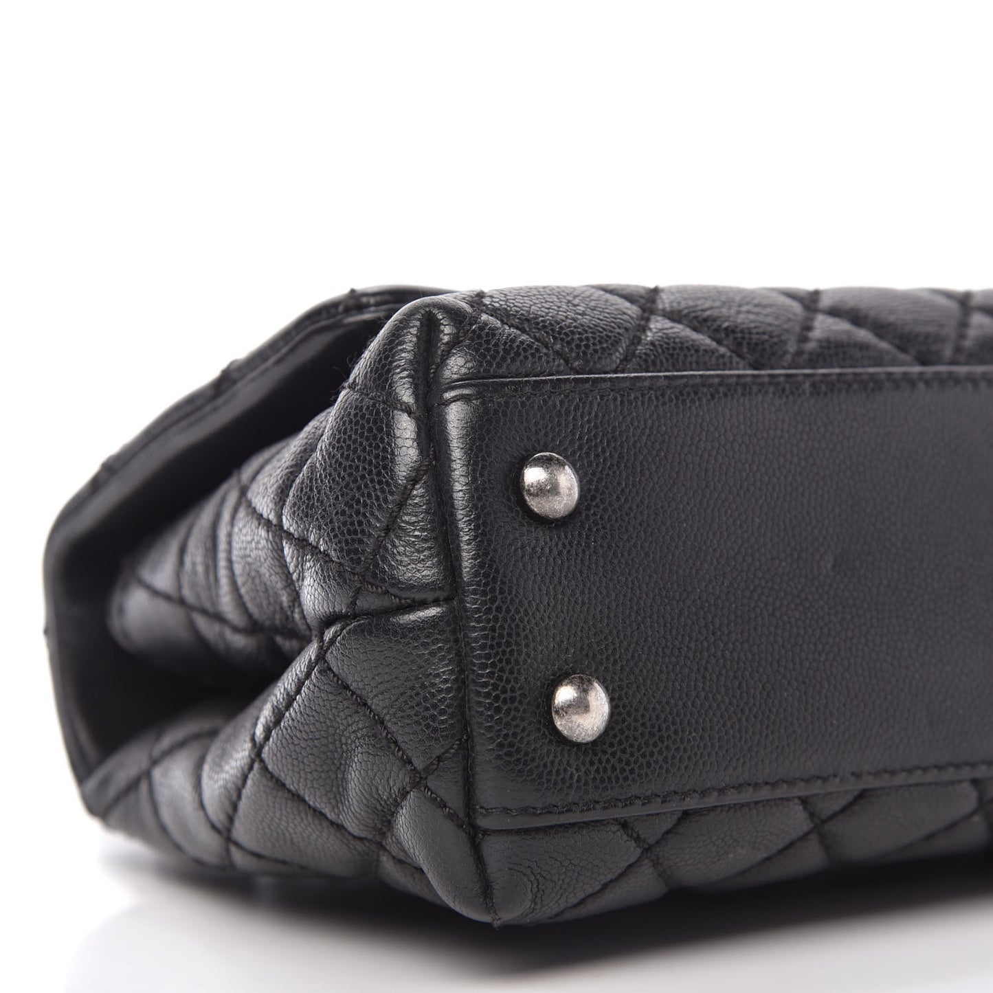 Caviar Quilted Mini Coco Handle Flap Black