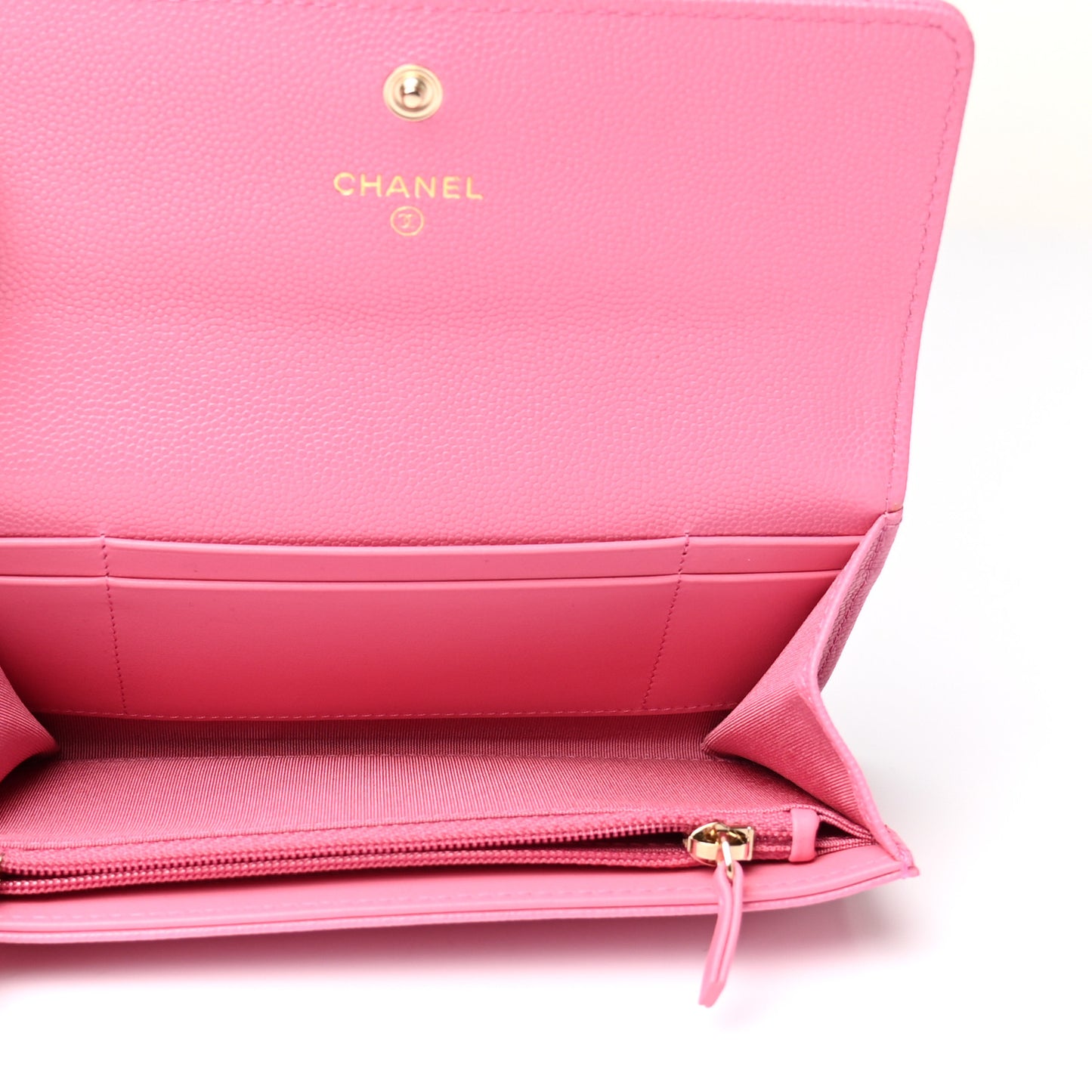 Caviar Pearl Quilted Coco Candy Wallet Pink