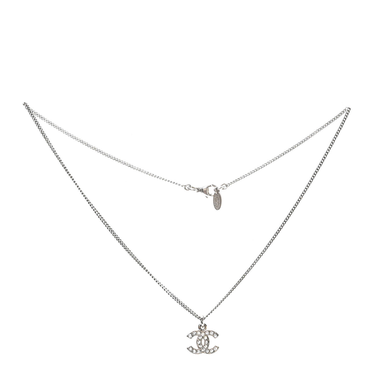 Crystal Timeless CC Necklace Silver