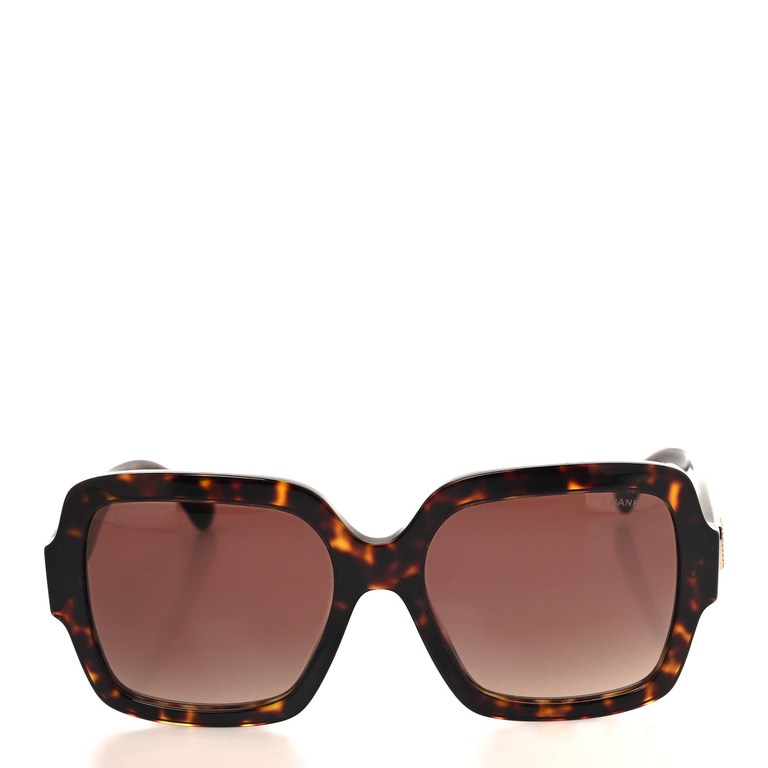 Chanel Acetate Square Strass CC Sunglasses 5479-A Tortoise 2 of 8