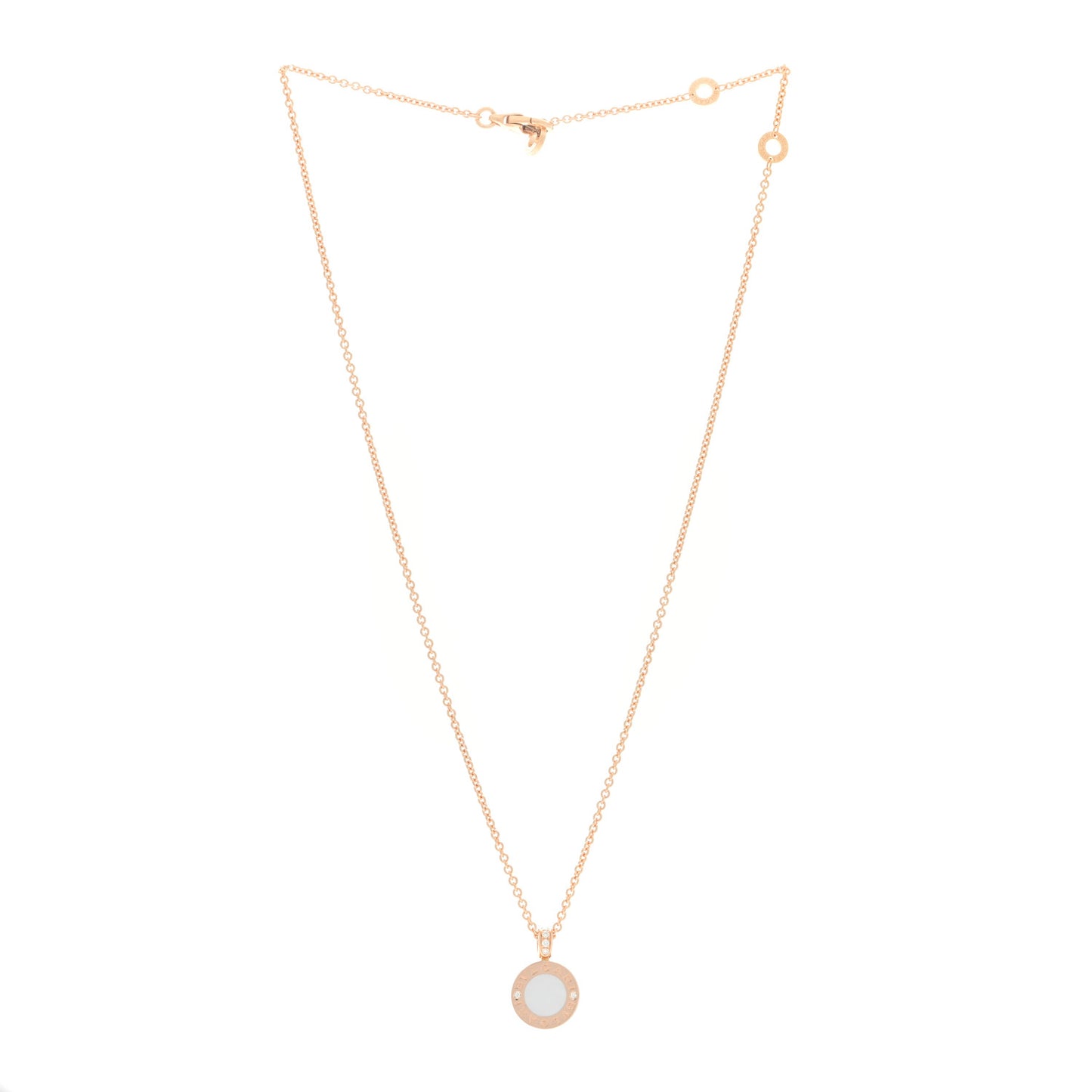 18K Rose Gold Diamond Black Onyx Mother of Pearl BVLGARI BVLGARI Pendant Necklace