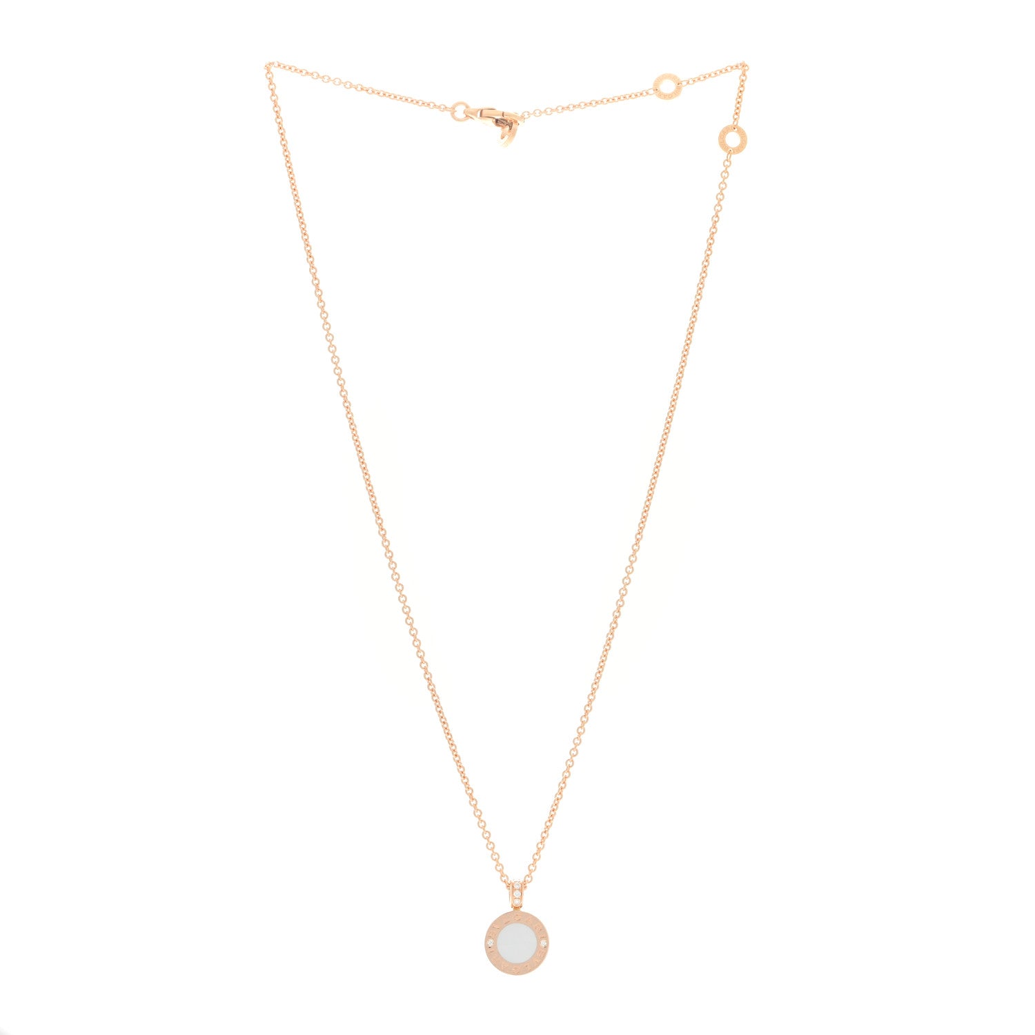 Bulgari 18K Rose Gold Diamond Black Onyx Mother of Pearl BVLGARI BVLGARI Pendant Necklace 3 of 5