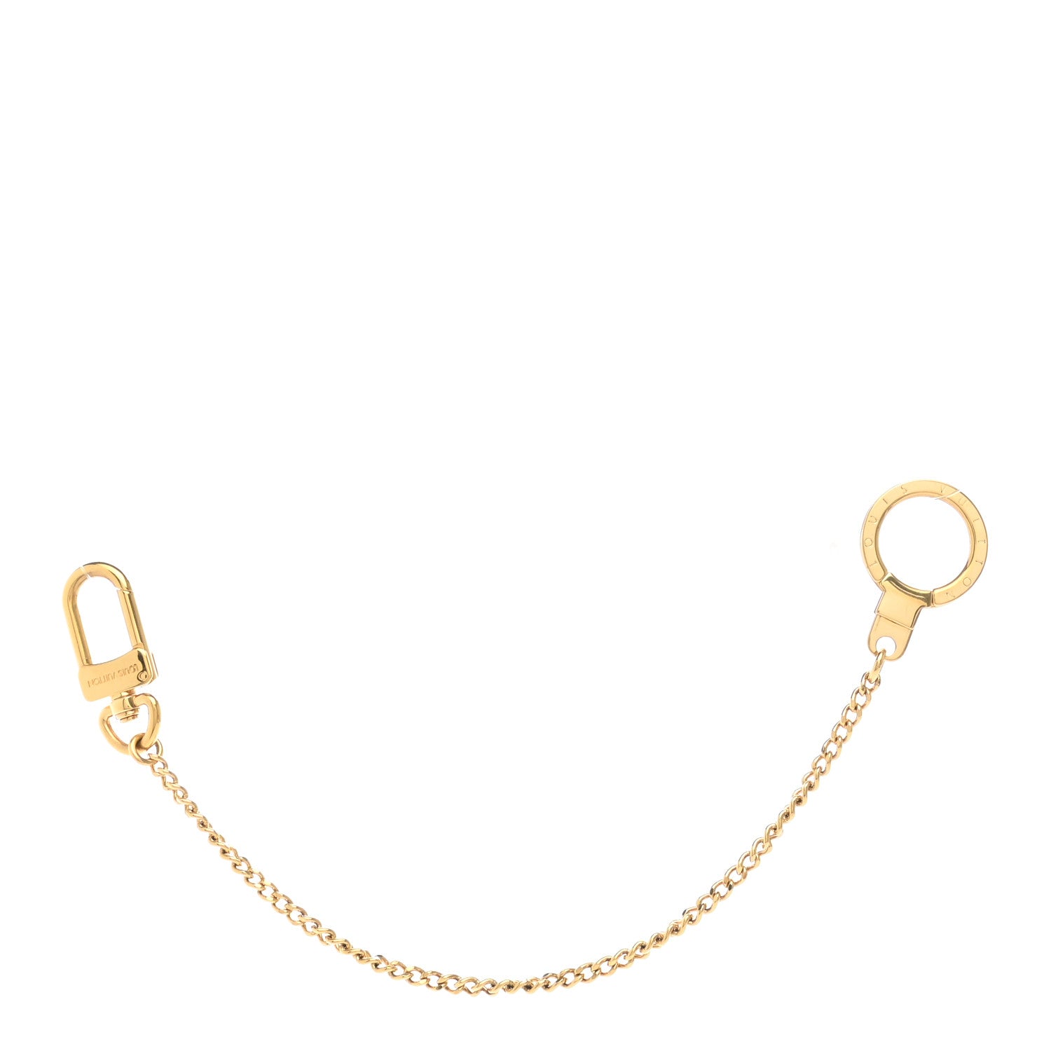 Louis Vuitton Metal Pochette Extender Key Ring Chain Gold 1 of 3