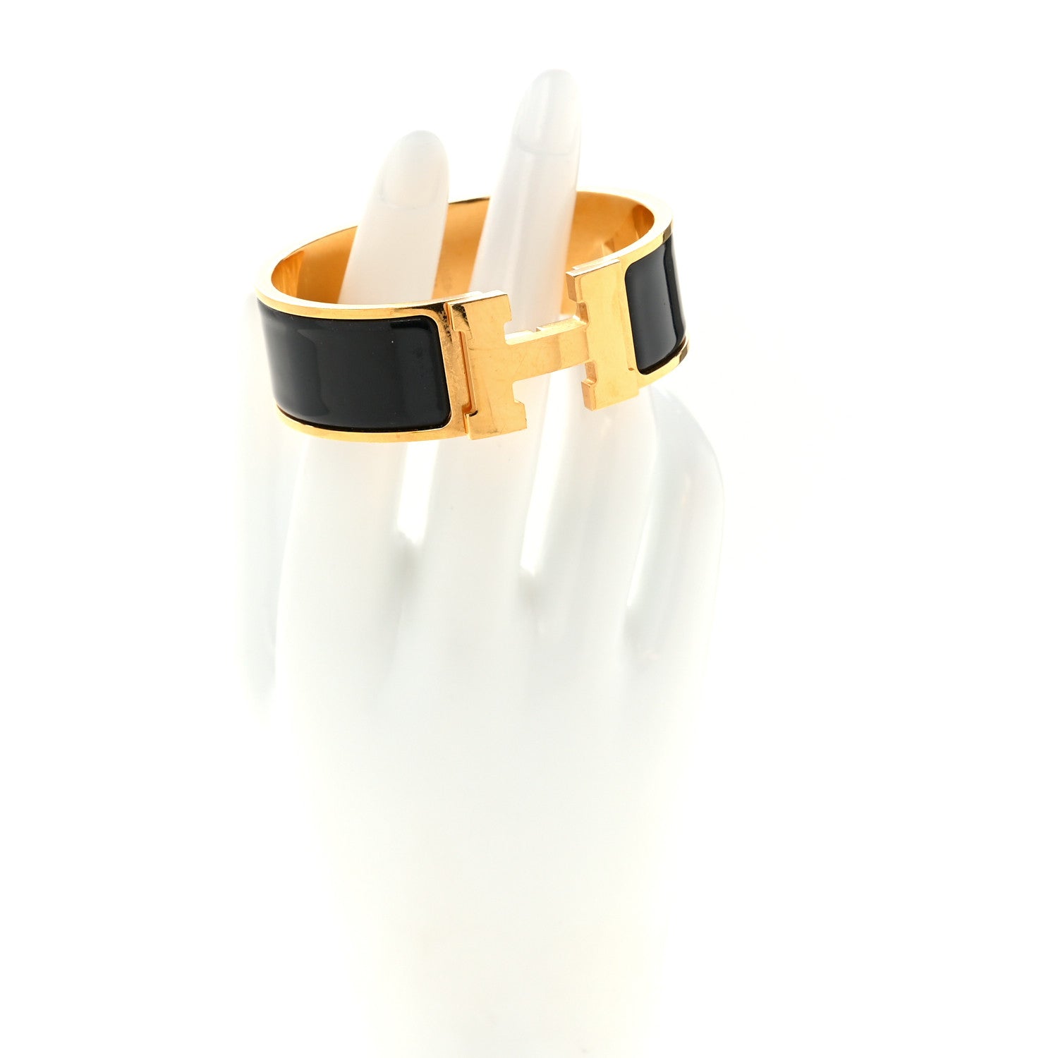 Hermes Enamel Wide Clic Clac H Bracelet PM Black 3 of 4