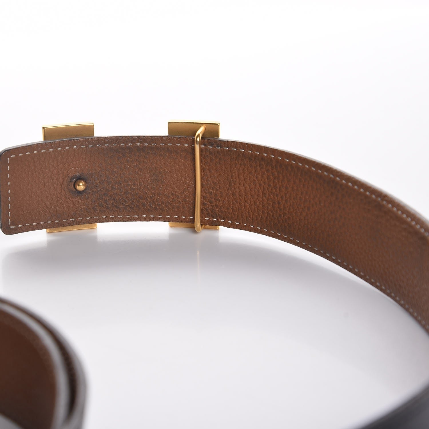 Hermes Box Togo 32mm H Belt 90 Black Gold 4 of 11