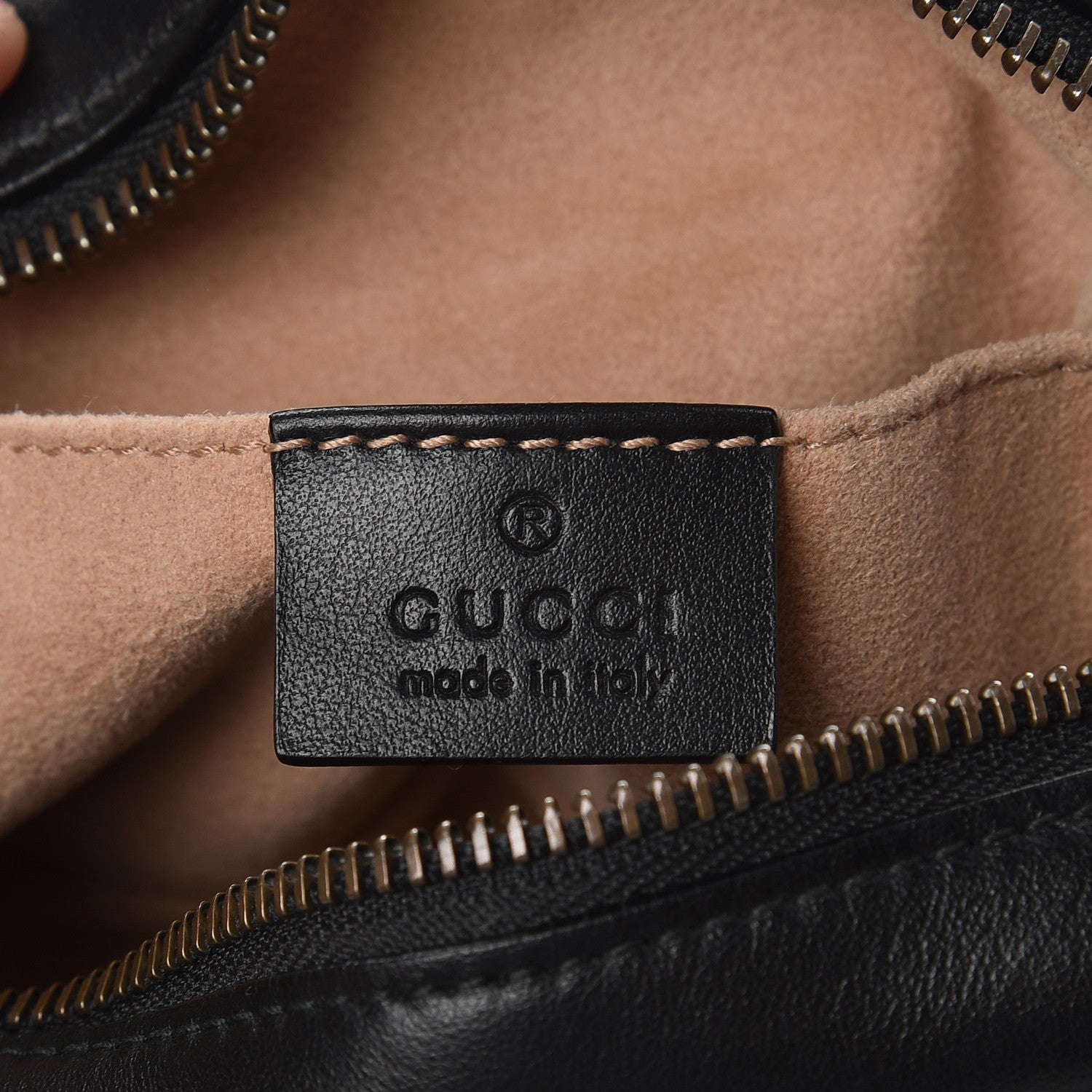 Gucci Calfskin Matelasse Mini GG Marmont Chain Shoulder Bag Black 6 of 7
