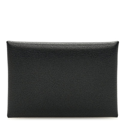 Hermes Chevre Mysore Calvi Duo Card Case Black 1 of 7