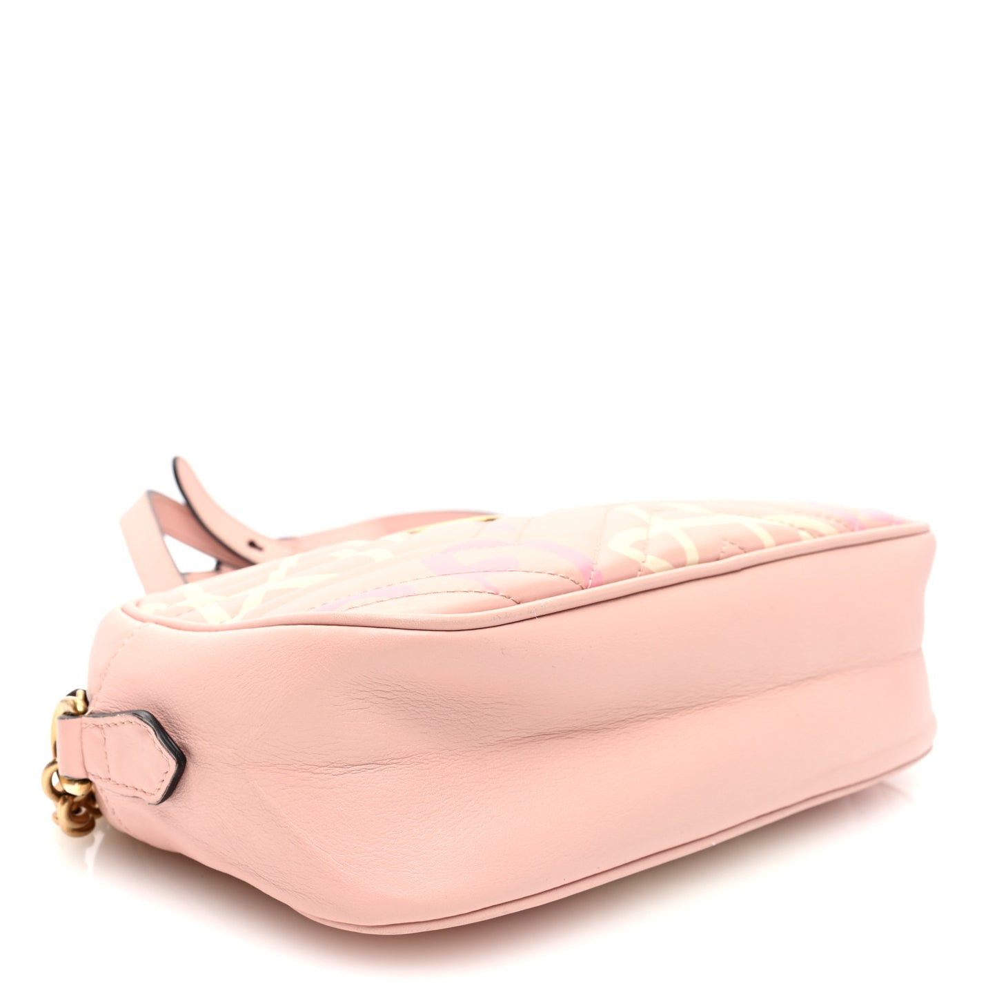 Calfskin Matelasse GucciGhost Small GG Marmont Chain Shoulder Bag Perfect Pink Rosa Ivory