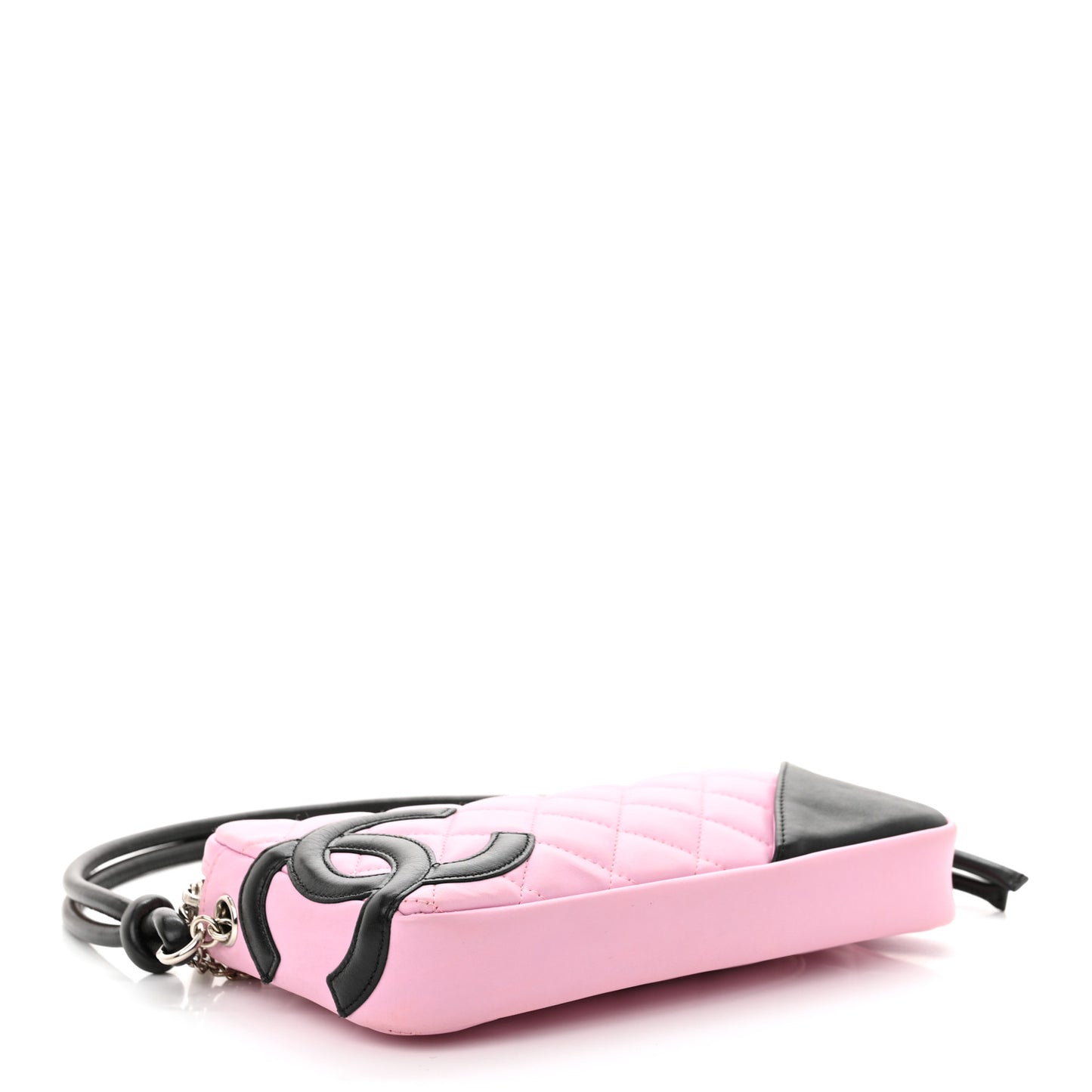 Calfskin Quilted Cambon Pochette Pink Black