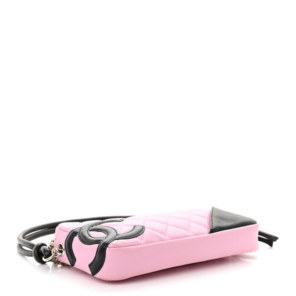 Chanel Calfskin Quilted Cambon Pochette Pink Black 4 of 13