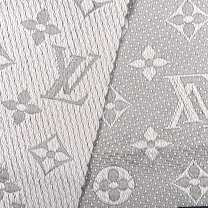 Louis Vuitton Wool Silk Logomania Scarf Pearl Grey 3 of 4