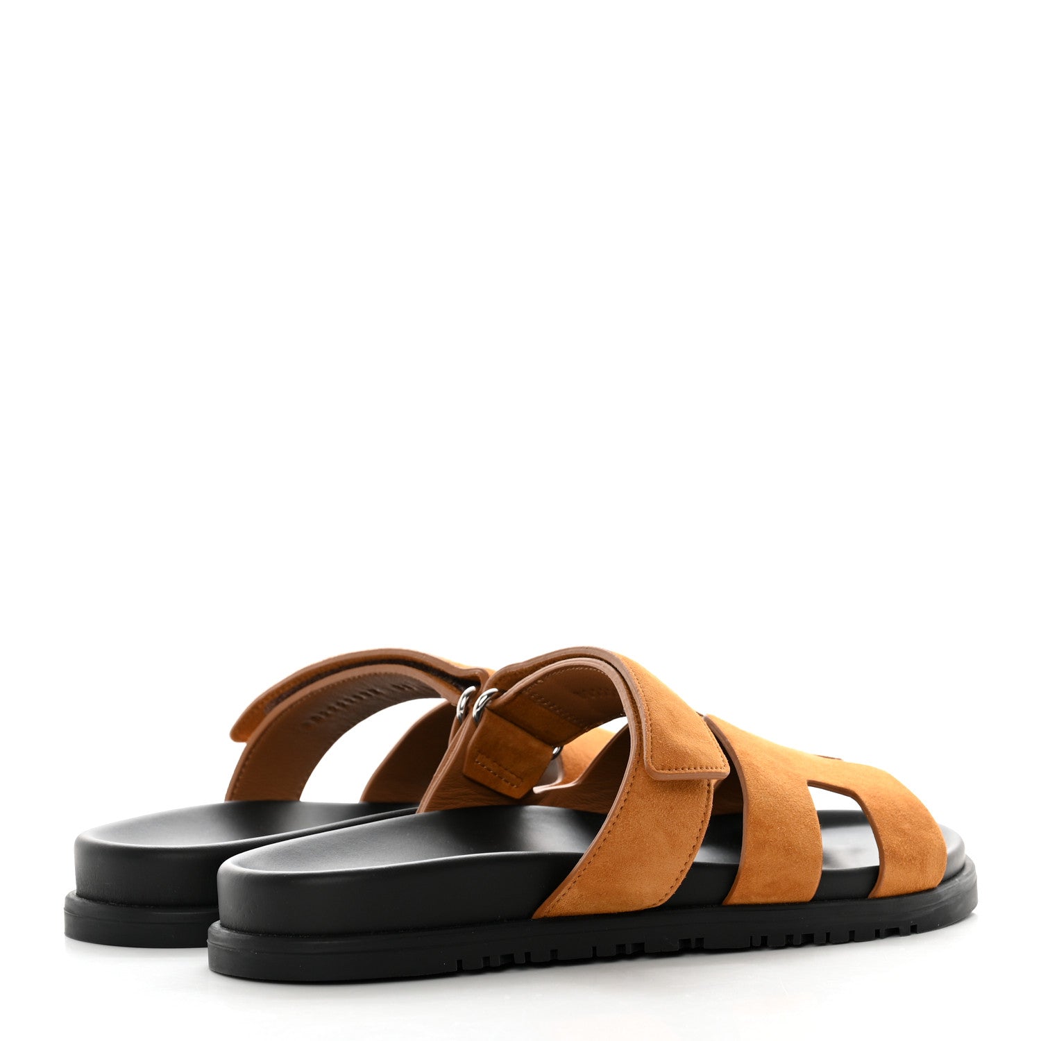 Hermes Suede Goatskin Womens Chypre Sandals 38 Naturel 4 of 9