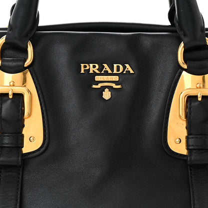 Prada Soft Calf Shopping Satchel Black 8 of 12