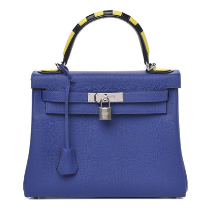 Hermes Togo Au Galop Kelly Retourne 28 Bleu Electrique 1 of 12