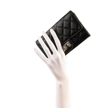 Chanel Aged Calfskin Quilted Small Reissue Flap Wallet Black 2 of 8