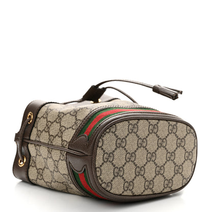 Gucci GG Supreme Monogram Web Mini Ophidia Bucket Bag Brown 4 of 10