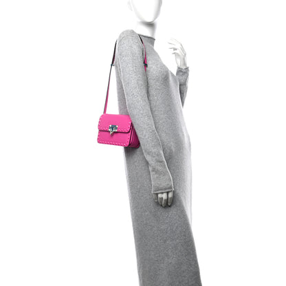 Valentino Garavani Smooth Calfskin Enamel Tonal Small Rockstud23 Shoulder Bag Pink PP 2 of 11