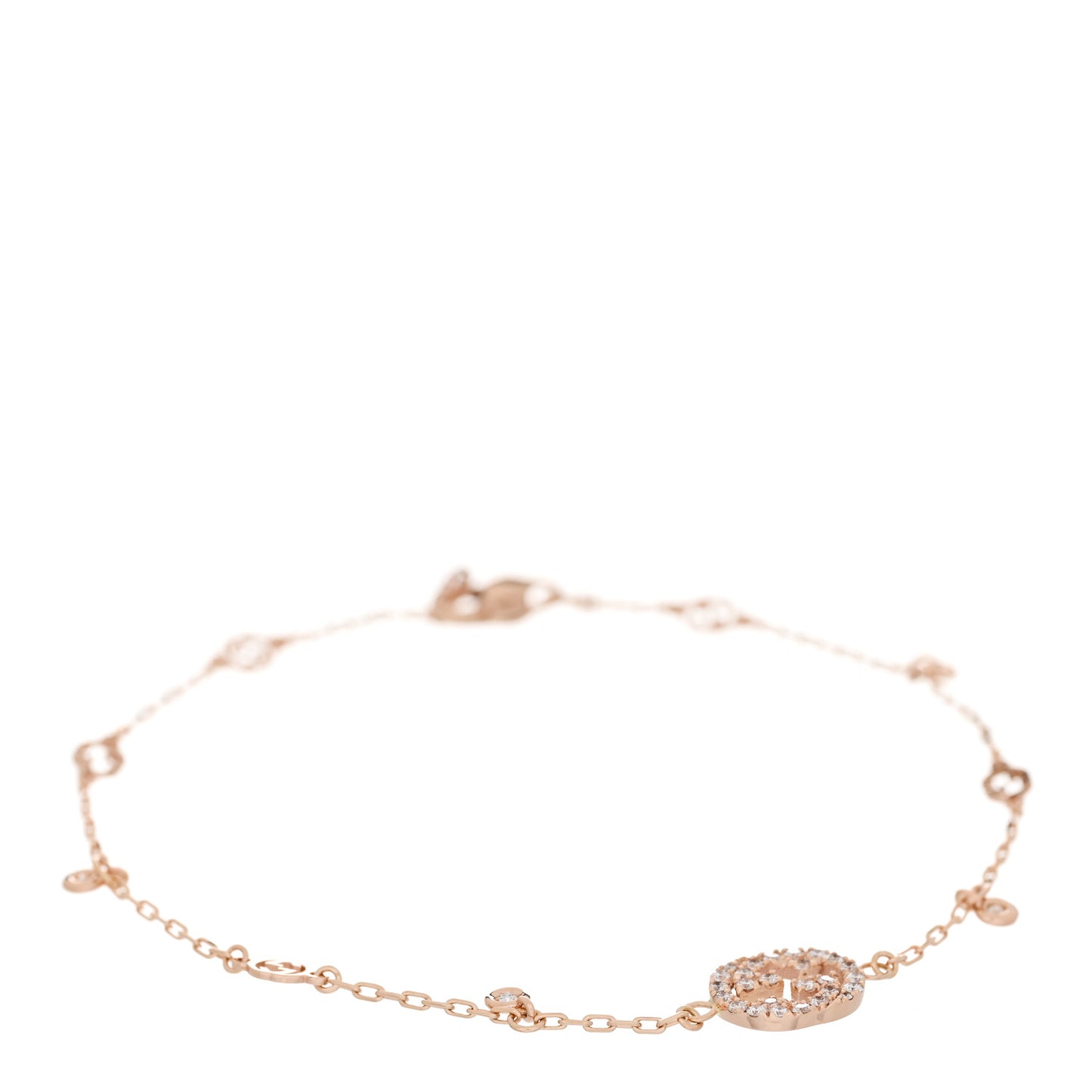 18K Rose Gold Diamond GG Running Bracelet
